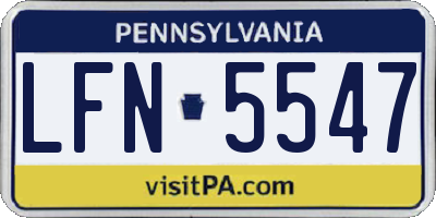 PA license plate LFN5547