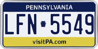PA license plate LFN5549