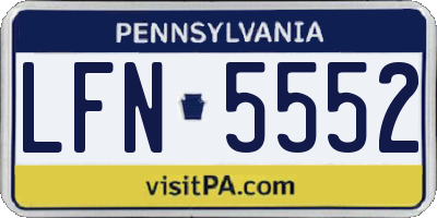 PA license plate LFN5552