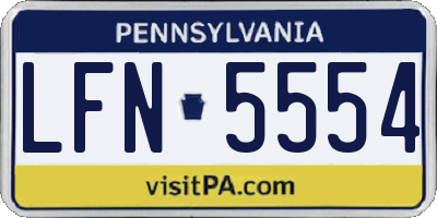 PA license plate LFN5554