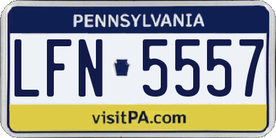 PA license plate LFN5557