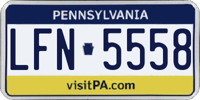 PA license plate LFN5558