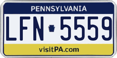 PA license plate LFN5559