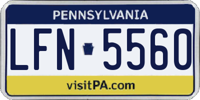 PA license plate LFN5560