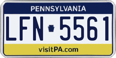 PA license plate LFN5561