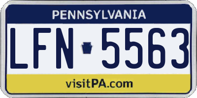 PA license plate LFN5563