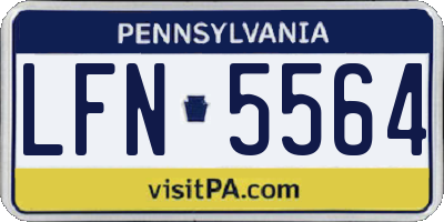 PA license plate LFN5564