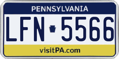 PA license plate LFN5566