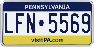 PA license plate LFN5569