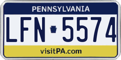 PA license plate LFN5574