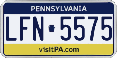 PA license plate LFN5575
