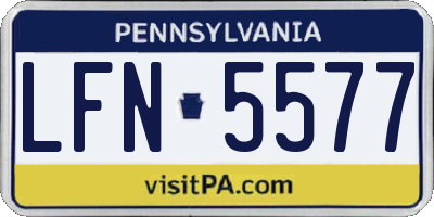 PA license plate LFN5577
