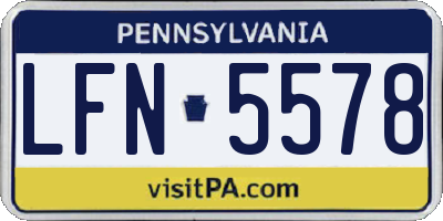PA license plate LFN5578