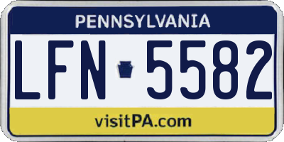 PA license plate LFN5582