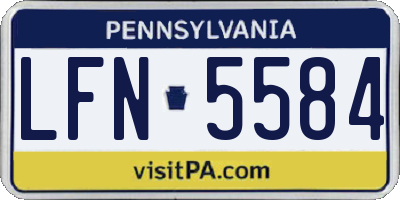 PA license plate LFN5584