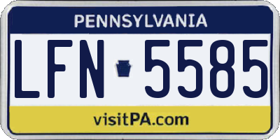 PA license plate LFN5585