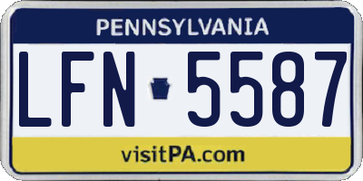 PA license plate LFN5587