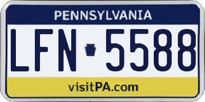 PA license plate LFN5588