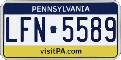 PA license plate LFN5589