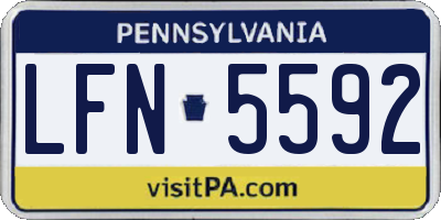 PA license plate LFN5592