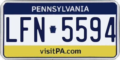 PA license plate LFN5594