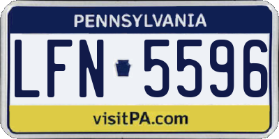 PA license plate LFN5596
