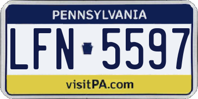 PA license plate LFN5597
