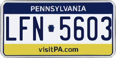 PA license plate LFN5603