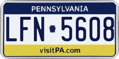 PA license plate LFN5608