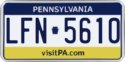PA license plate LFN5610