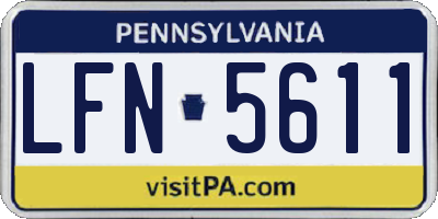 PA license plate LFN5611