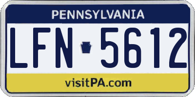 PA license plate LFN5612
