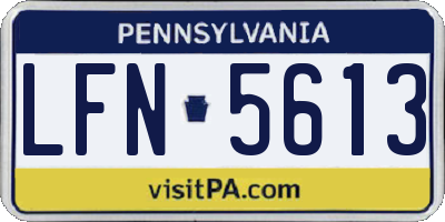 PA license plate LFN5613