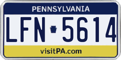 PA license plate LFN5614