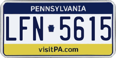 PA license plate LFN5615