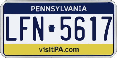 PA license plate LFN5617