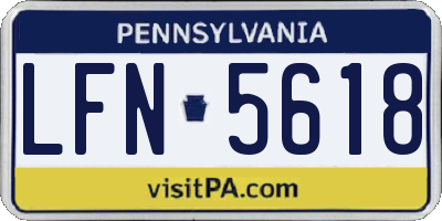PA license plate LFN5618