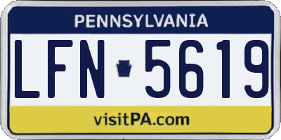 PA license plate LFN5619