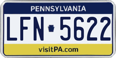 PA license plate LFN5622