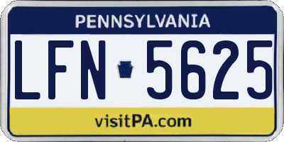 PA license plate LFN5625