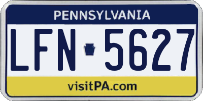 PA license plate LFN5627