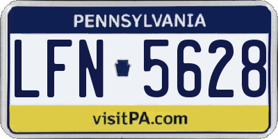 PA license plate LFN5628