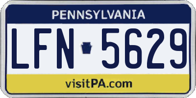 PA license plate LFN5629