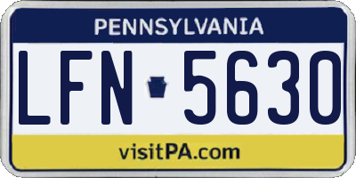 PA license plate LFN5630