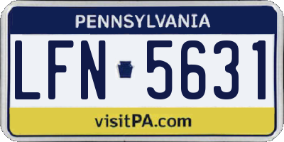 PA license plate LFN5631