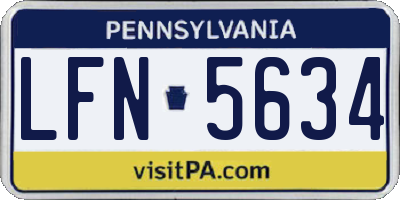 PA license plate LFN5634