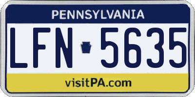 PA license plate LFN5635