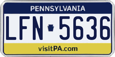 PA license plate LFN5636
