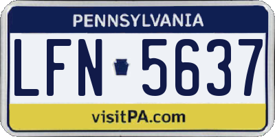 PA license plate LFN5637