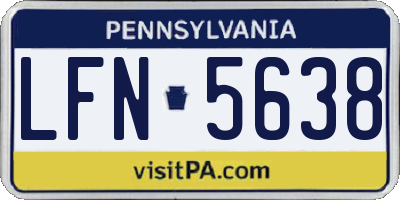 PA license plate LFN5638